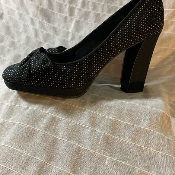 Ann Marino Polka dot block heel platform heels - Picture 5 of 11